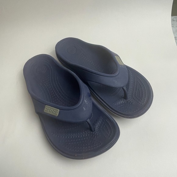 croc blue thong sandal size 4 m- 6W - Picture 5 of 10